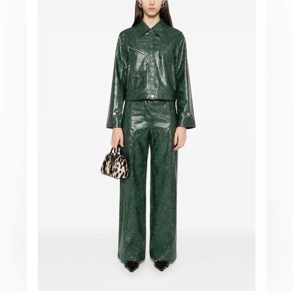 Baum und Pferdgarten Faux Leather Pant Wide Leg Cargo Croc Designer NWT